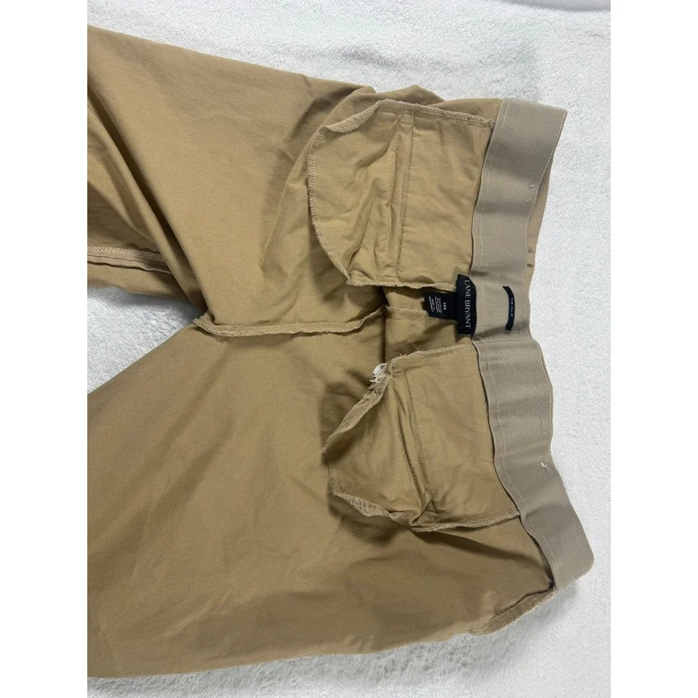 Lane Bryant The Allie Tan Khaki Straight Leg Dress Pants Womens 18R Stretch